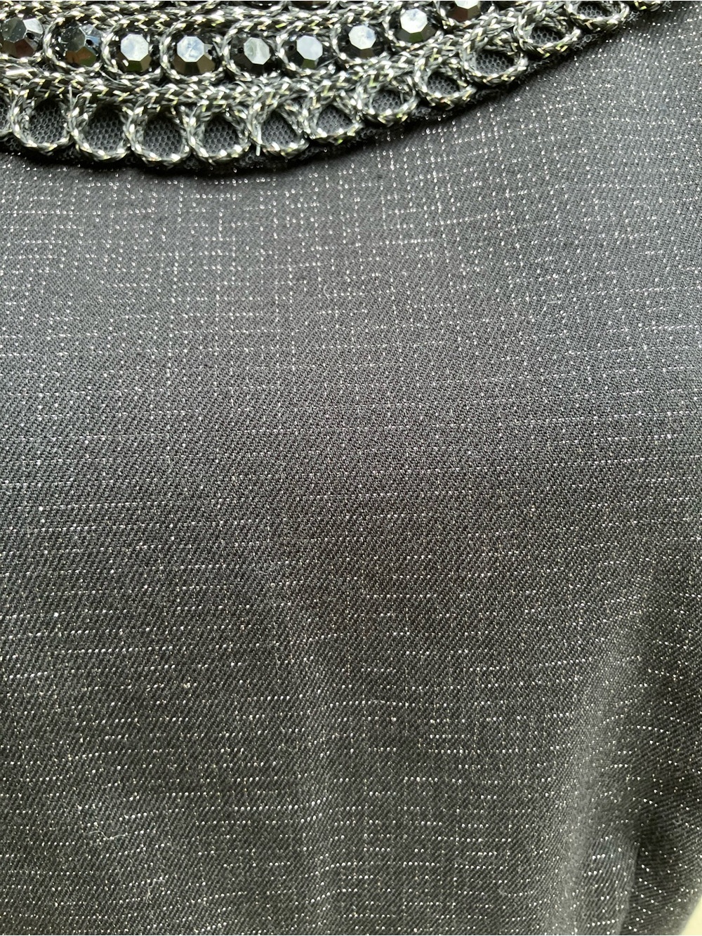 LBD Audrey Hepburn cocktail classic black metallic beaded dress sz 12 - Picture 8 of 12